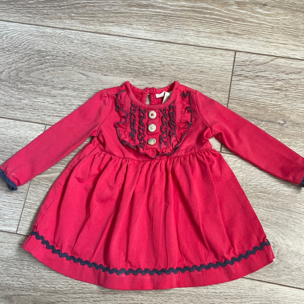 Matilda Jane red dress with antique buttons size 3 - 6 months.